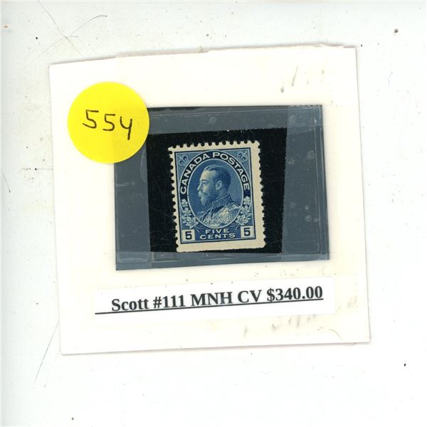 Scott #111 MNH CV #$340.00.