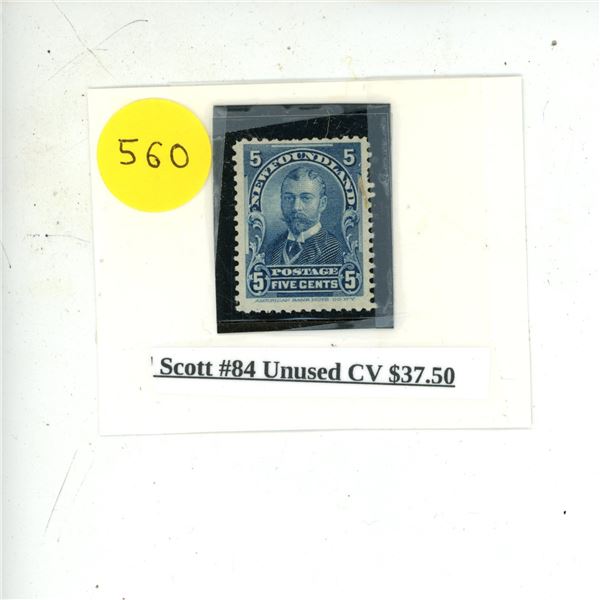 Scott #84 Unused CV $37.50.