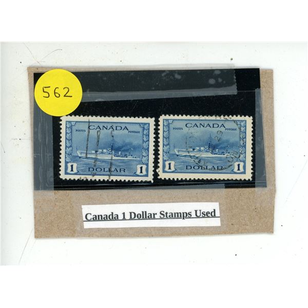 Canada 1 Dollar Stamps Used.