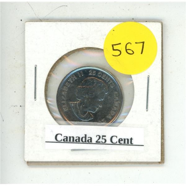 2002 Women's Hockey Canada 25 Cents.
