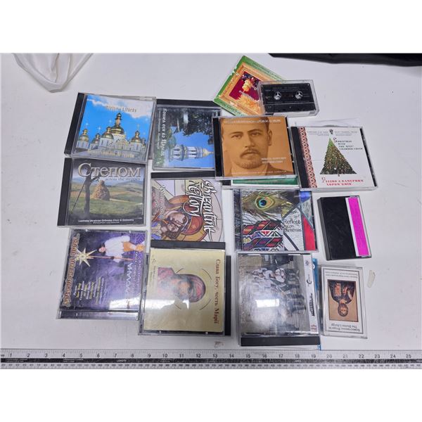 Ukrainian CDs: folklore (include 1 local VESELKA), Christmas carols, Easter hymns and Orthodox Litur