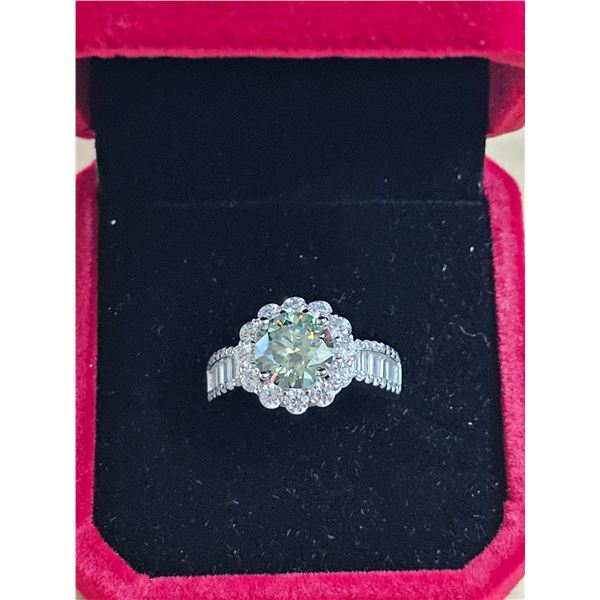 #578-2.00 CT GRA CERTIFIED ROUND BRILLIANT CUT MOISSANITE STONE VVS D COLOR WITH 12 CHANNEL SET BAGU