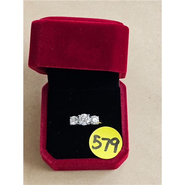 #579-2.00 CT TW GRA CERTIFIED ROUND BRILLIANT CUT MOISSANITE STONES VVS D COLOR SET WITH 1.00 CT MOI