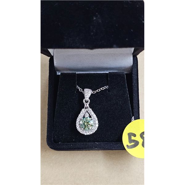 #588-1.00 CT GRA CERTIFIED ROUND BRILLIANT CUT MOISSANITE STONE VVS VIVID BLUISH GREEN COLOR WITH TH