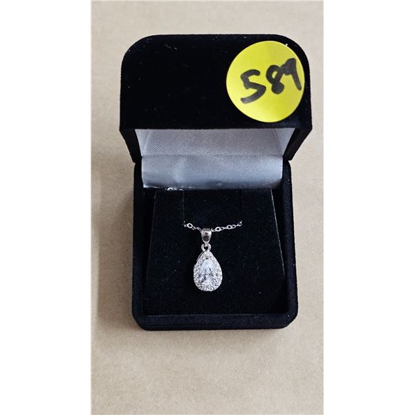 #589-1.00 CT GRA CERTIFIED PEAR CUT MOISSANITE STONE VVS D COLOR WITH THE 19 ROUND BRILLIANT CUT CUB