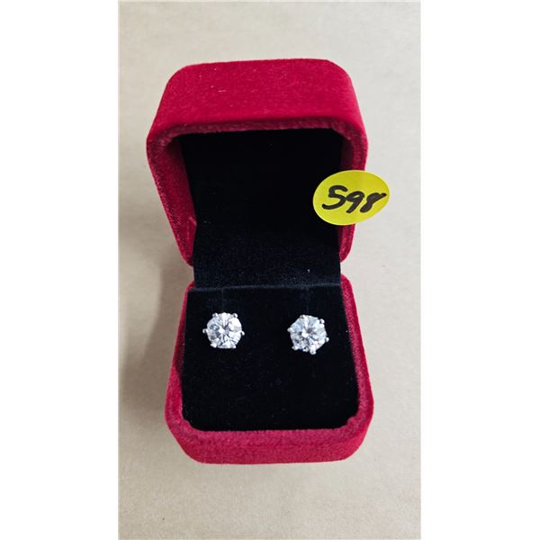 #598-4.00 CT TW GRA CERTIFIED ROUND BRILLIANT CUT MOISSANITE STONES VVS D COLOR SET IN 6 CLAW BASKET