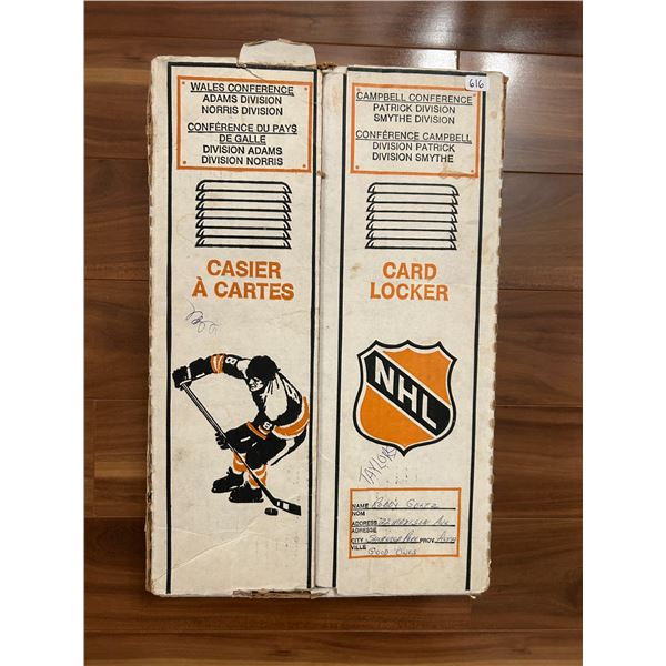 Hockey Locker Filled With an Assortment of Hockey Cards