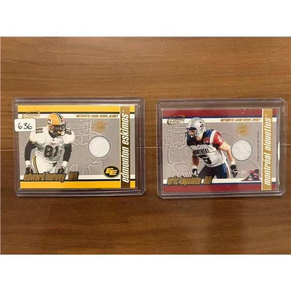 CFL Game Worn Jersey Cards (2)