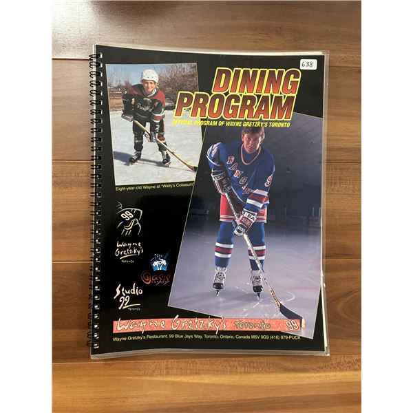 Dining Program - Wayne Gretzky's Restaurant - Toronto