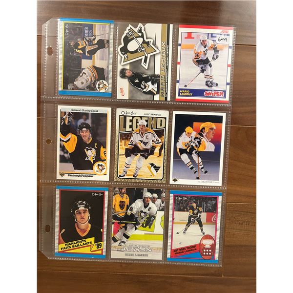 Mario Lemieux Hockey Cards - 1 Sheet (9 Cards)