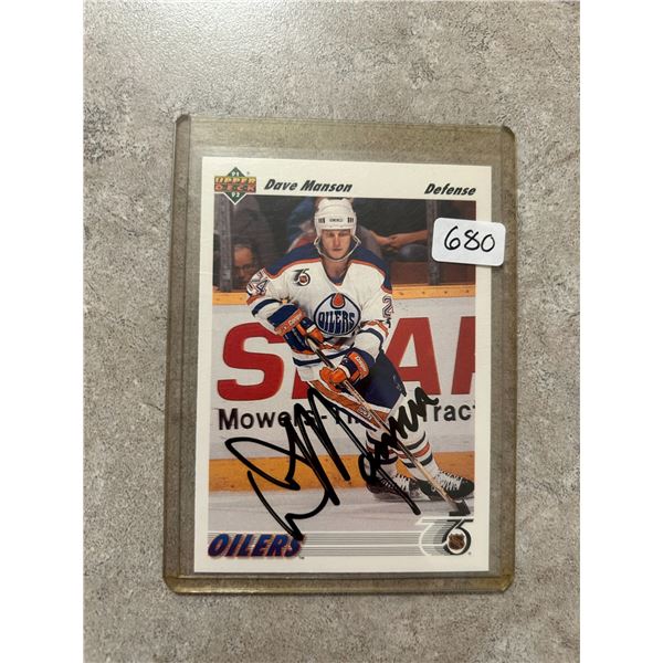 Dave Manson - Autographed Hockeyu Card