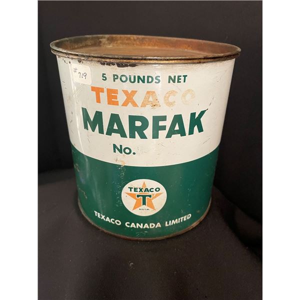 LOT # 719...... 5 lb. Texaco (Marfak) Grease Can