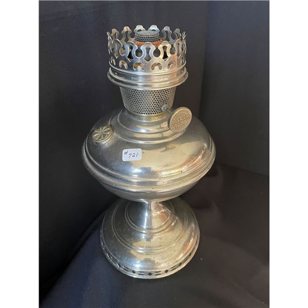 LOT # 721........Nickel Plated Aladdin Lamp