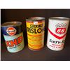 Image 1 : LOT # 734...3 Quart Oil Cans. RISLONE, GULF & PACIFIC 66.