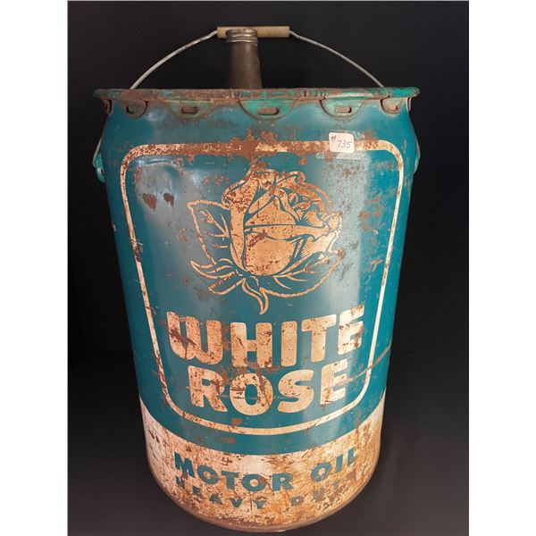 LOT # 735...5 Gallon White Rose Oil Pail.