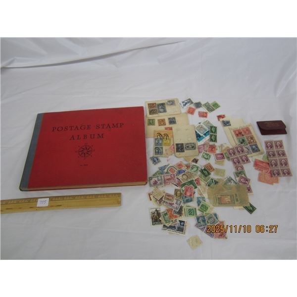 755. Vintage Stamp Album with Stamps