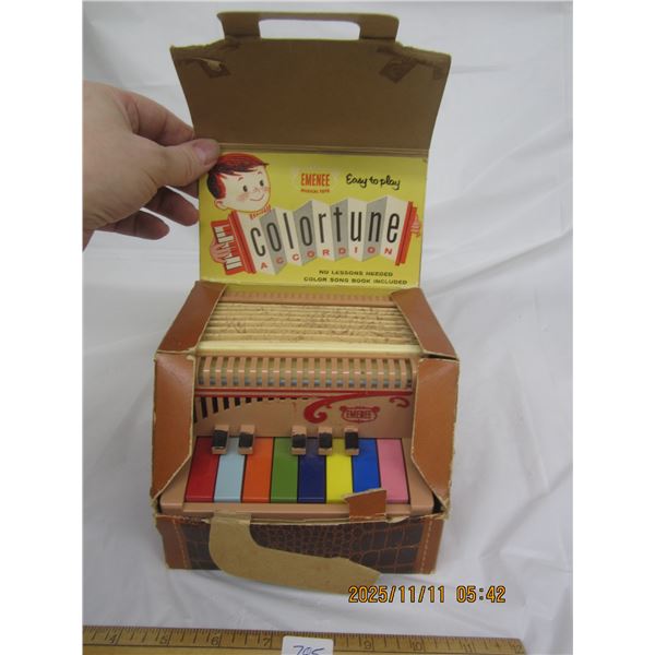 785. Vintage Color tune Accordion in it's Original Box