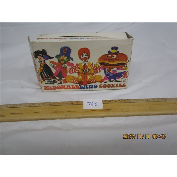 786. Ultra Rare 1972 McDonald Land Cookie Box Intact