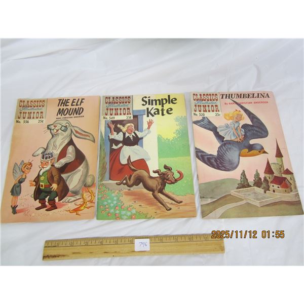 796. Vintage Classic Illustrated Junior Lot of 3