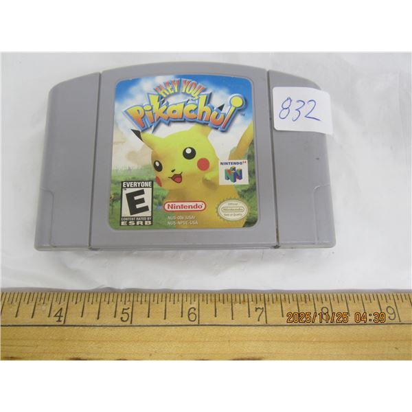 832. N64 Hey You Pickachui Authentic Nintendo Game Cartridge