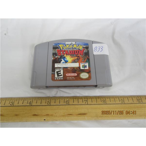 833. N64 Pokémon Stadium Authentic Nintendo Game Cartridge