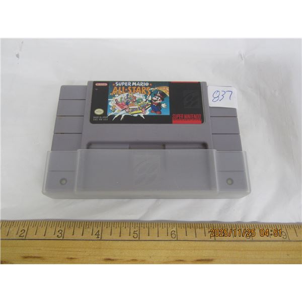 837. Super Nintendo Super Mario Allstars Authentic Game Cartridge