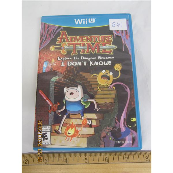 841. Nintendo WiiU Adventure Time with Booklet CD in Good Condition