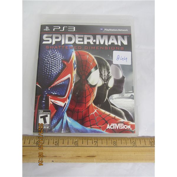 844. Rare PS3 Spiderman Shattered Dimensions with Booklet CD in Good Condition