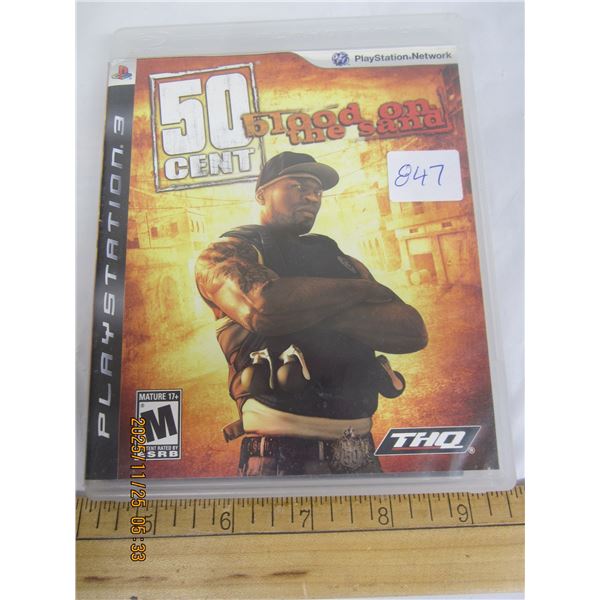 847. Sony PlayStation PS3 50 Cent Blood on the Sand Game with Booklet CD in Good Condition