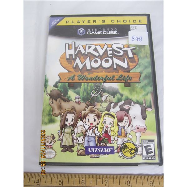 848. Nintendo Game Cube Harvest Moon a Wonderful Life with Booklet CD in Good Condition