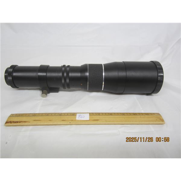860. Very Large Rexatar 593 400mm Camera Lense For 35mm Camera Clean Quality Item 13 and1/2 inches L
