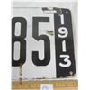 Image 4 : 890.Ultra Rare 1913 Saskatchewan Porcelain Authentic License Plate