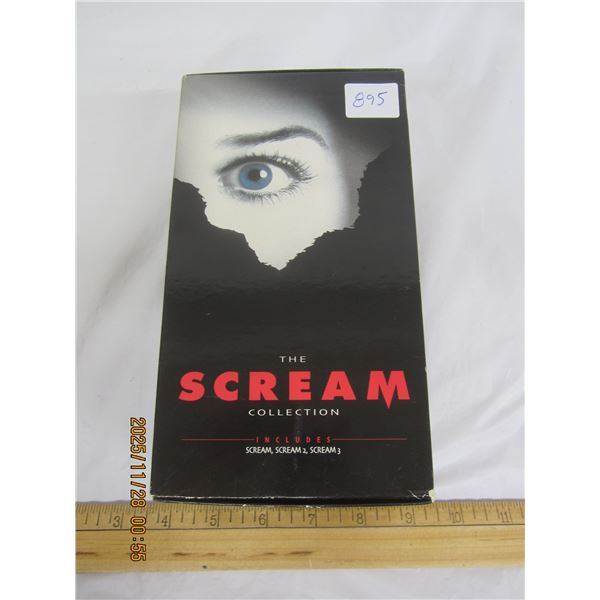 895. Scream 1,2,3 VHS Horror Set with Case