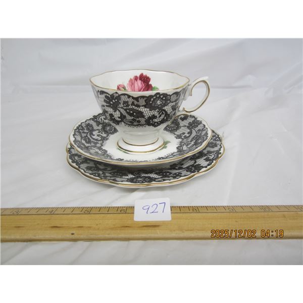 927. Rare Royal Albert Senorita TROI CUP, SAUCER, SANDWICH PLATE, ALL MINT NO CRACKS, NO CHIPS