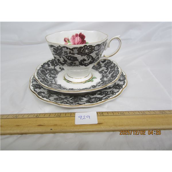 929. Rare Royal Albert Senorita Cup, Saucer and Sandwich Plate All Mint No Cracks or Chips
