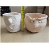 Image 2 : (2) Unglazed Pots with Faces