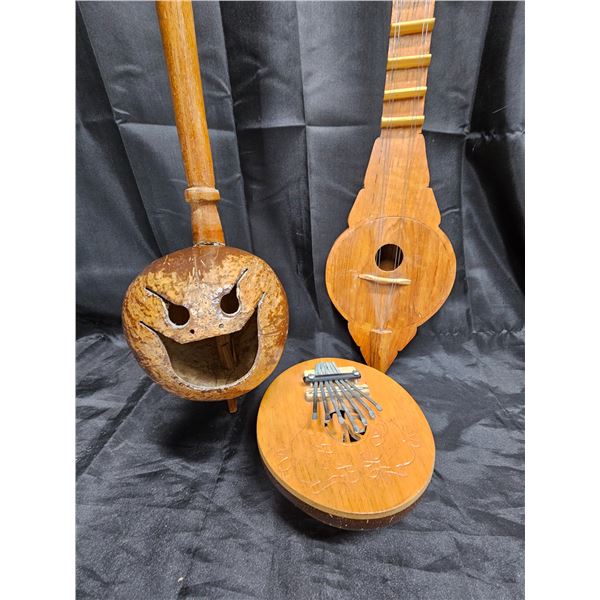 (2) Wooden Stringed Instruments, Coconut Karimba
