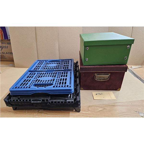 (2) Boxes with Lids, (3) Folding Containers