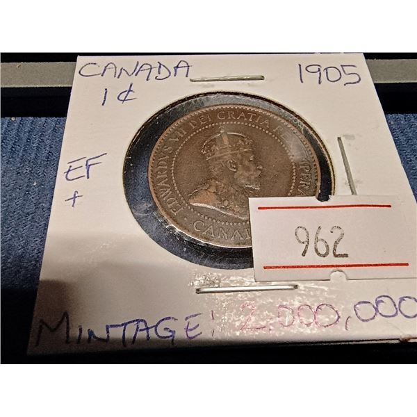 1905 Canada Large Cent. EF+