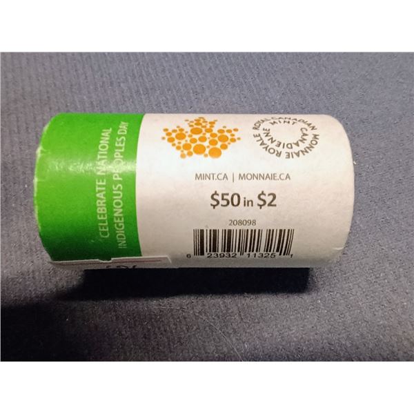 2023 Canada $2 Colored Roll. Special Mint Wrap. National Indigenous People's Day
