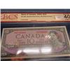 Image 1 : 1954 Canada $10 Banknote. Modified Portrait. Beattie-Rasminsky. UT8715069 Extra Fine 40. Certified B