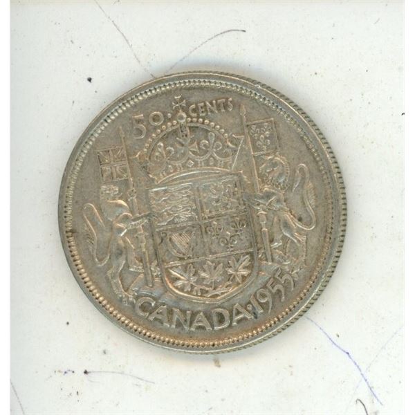 1955 Canada Silver 50 Cents.