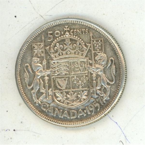 1957 Canada Silver 50 Cents.