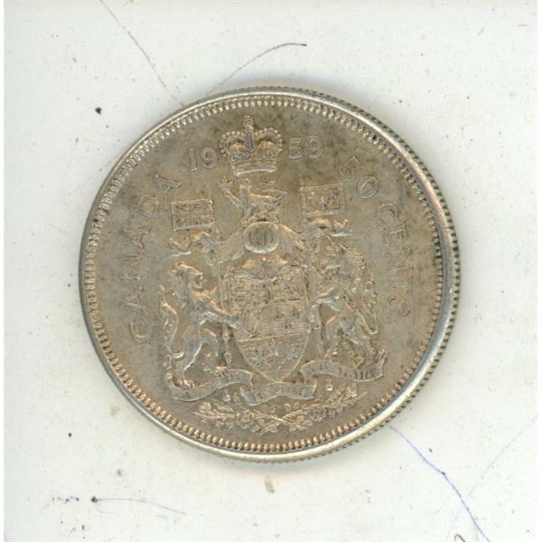 1959 Canada Silver 50 Cents.