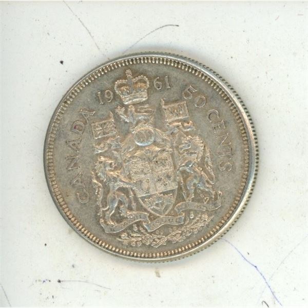 1961 Canada Silver 50 Cents.