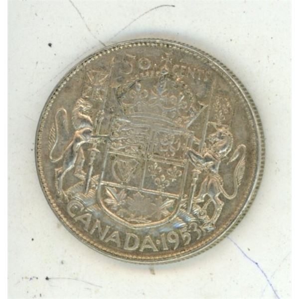 1953 Canada Silver  50 Cents.
