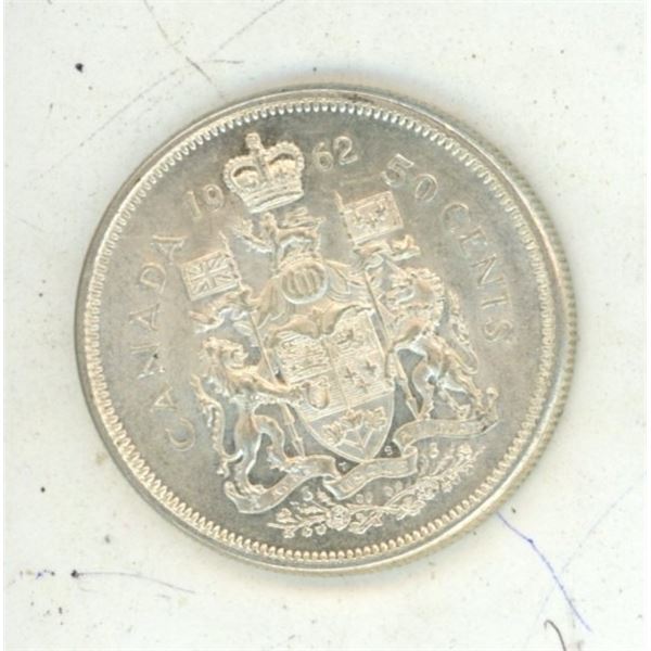 1962 Canada Silver 50 Cents.