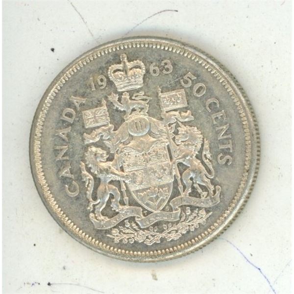 1963 Canada Silver 50 Cents.