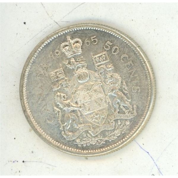 1965 Canada Silver 50 Cents.
