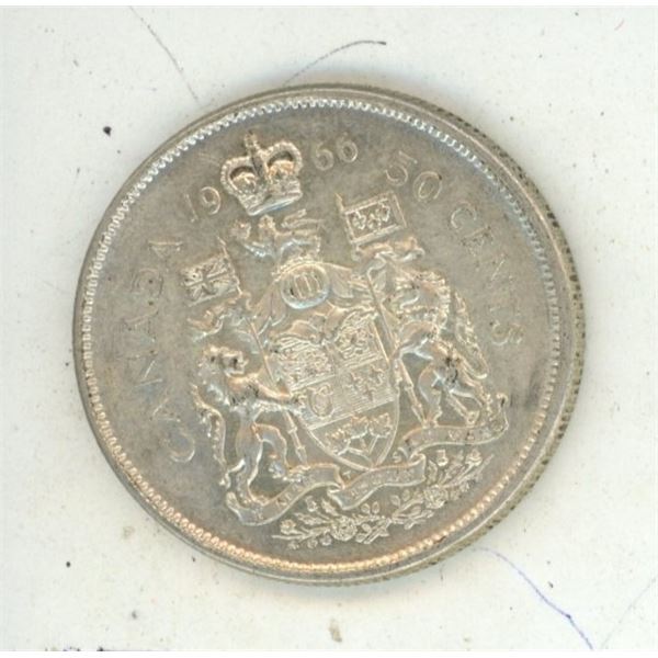 1966 Canada Silver 50 Cents.